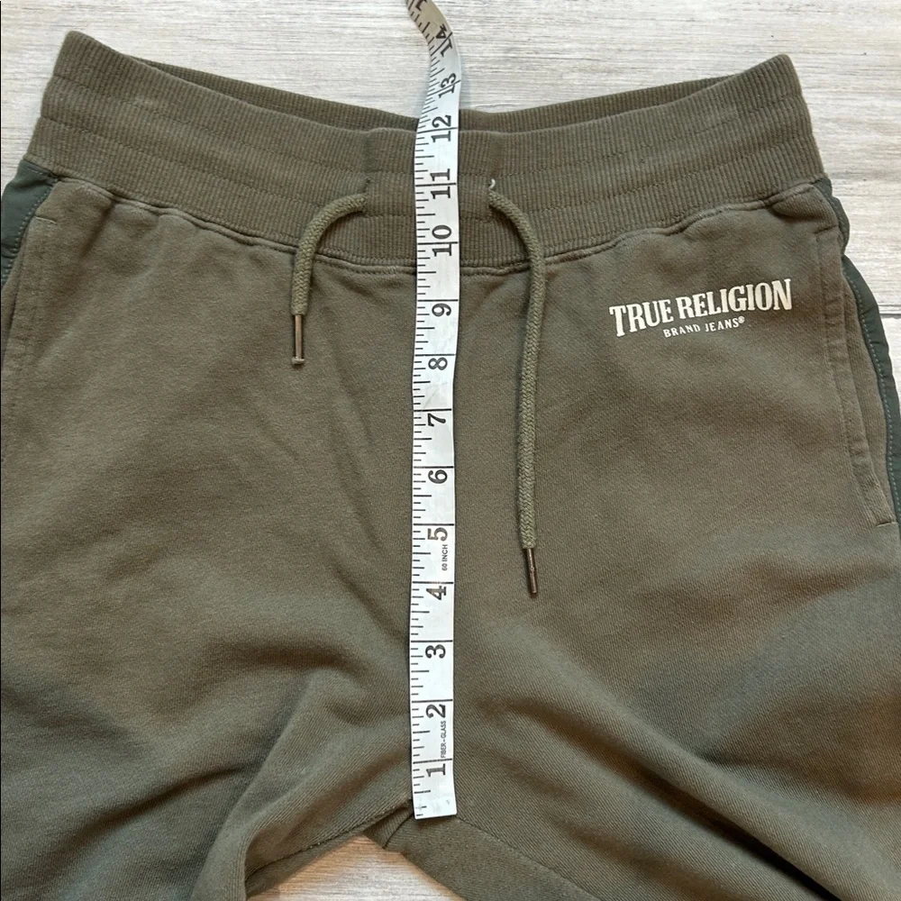 True Religion Panel drop crotch jogger sweats in green size small petite